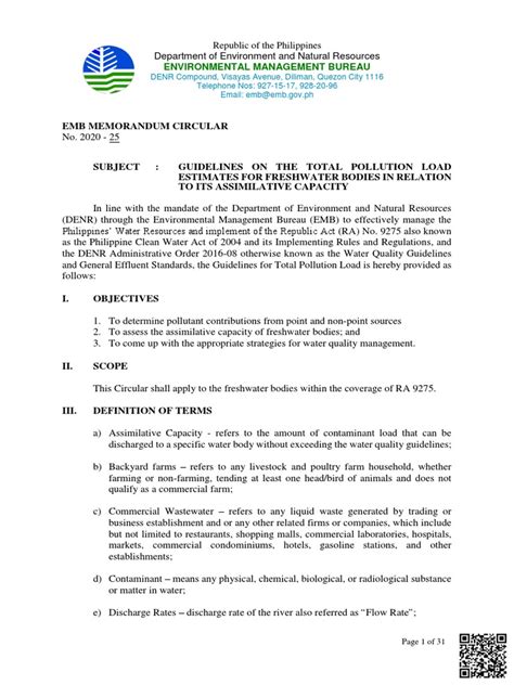 EMB MEMORANDUM CIRCULAR GUIDELINES ON THE .